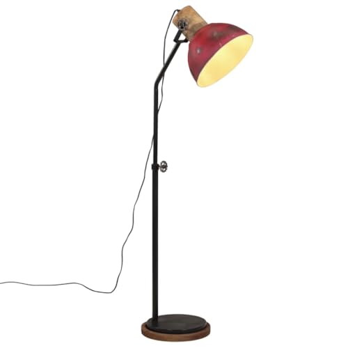 vidaXL Lampadaire 25 W Rouge délavé 30x30x100-150 cm E27, Lampe, Lampe sur Pied, Lampe Industrielle, lumière, Lampe de Lecture, éclairage