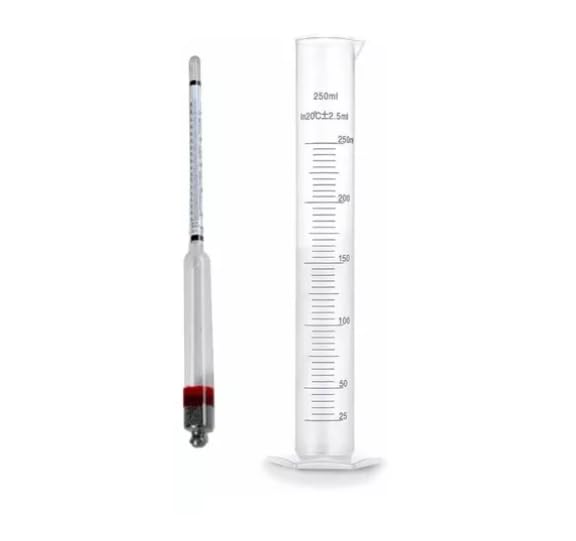 Densimètre pétrolier – Hydromètre précis et spécifique à l'essence for l'analyse de la densité des liquides (plage 0,6-2,0)(0.8-0.85)