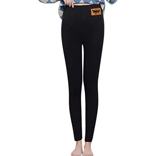 Pants Women Bequeme Bequeme elastische Hosen in Fester Farbe Verdickte Trainingshose für Frauen Trendyol Hose Damen Outdoor Leggings Damen Wandern Outdoor Hosen für Damen Sommer Leichte (Black, XL)