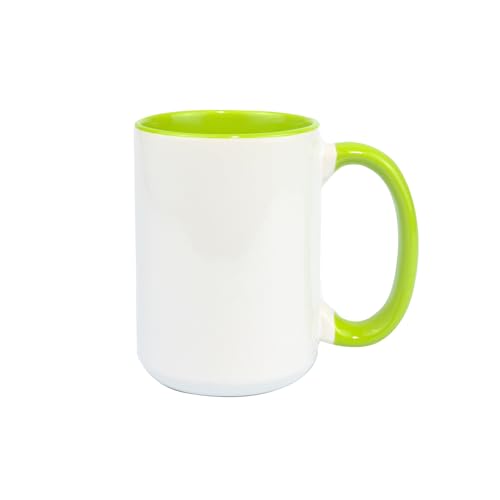 Home VSS Ceramic 15oz White Sublimation Coffee Mug in White Gift Box, Green, Case of 6