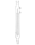 QWORK Glass Reflux Condenser 24/40 - Large Cooling Capacity, Borosilicate Glass, Organic Chemistry Lab Glassware, 175mm in Coil Length 390mm in Overall Height