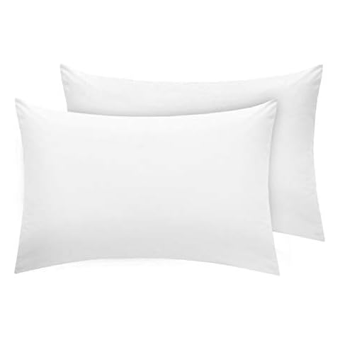 Pack of 2 Easy Care Poly-Cotton Pillowcases Cover