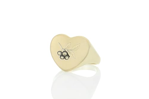 Bague fruit or 14k myrtille coeur et design minimaliste vegan