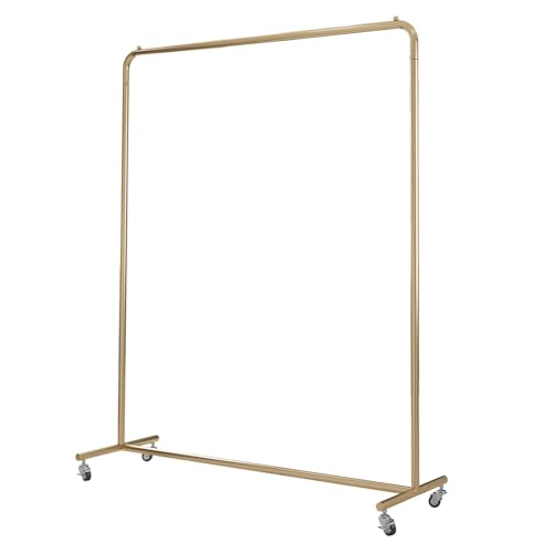 Portant à vêtements en métal robuste avec roulettes verrouillables
