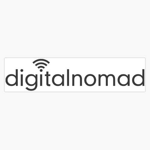 Digital Nomad WiFi Symbol Remote Work Lifestyle Typography Design for Travelers Freelancers 5" Vinyl Decal Bumper Sticker