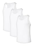 COLORFULLEAF Mens Bamboo Rayon Undershirts White Wife Beaten Men Crew Neck Stretchy Sleeveless Shirts(3White, M)