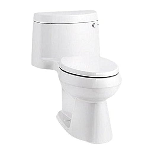 KOHLER K-3619-RA-0 Cimarron Comfort Height One-Piece Elongated 1.28 GPF Toilet with AquaPiston Flush Technology, Concealed Trapway, and Right-Hand Trip Lever, White