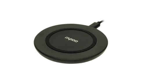 Rapoo | Base de Carga inalámbrica para Smartphones (iPhone, Samsung, Huawei, LG, Nokia, Cargador inlámbrico sin Cables), Carga rápida 3.0,10w 7.5w Negro