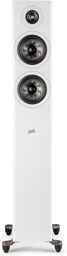 Polk Audio Reserve Series R500 Tower Speaker, 1' Pinnacle Ring Tweeter & Dual 5.25' Turbine Woofers, Hi-Res Certified, Dolby Atmos & IMAX Enhanced for Home Theater Audio, Home Stereo Speakers, White