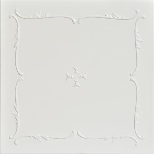 À LA MAISON CEILINGS R05 Spring Buds Foam Glue-up Ceiling Tile (384 sq. ft./Case), Pack of 144, Dove White