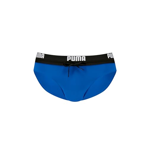 Puma Logo, Bañador Slip de los Hombres, Vivid Blue,