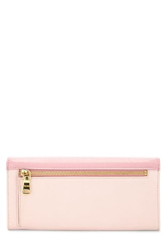 Pre-Loved Yellow Calfskin Continental Wallet, Pink3