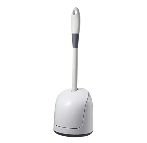 Juego de escobilla de baño de mango largo con soporte de plástico, accesorio de baño elegante para una fácil limpieza e higiene