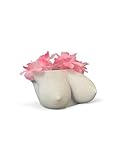 Elegant Boob Flower Pot, Feminine Bust Planter for Indoor Plants, Breast Vase for Succulents, Cacti, Air Plants, Outdoor, Plant Pot for Home Decor (White Marble Stone, Smaller 4.3 x 4 x 2.5 LWH)