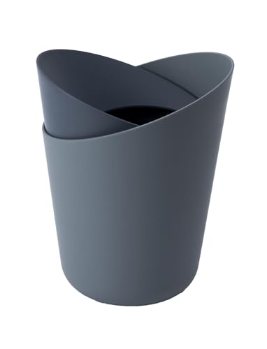 【岩谷マテリアル公式】ENOTSトラッシュカン 1L グレー ゴミ袋が見えない ゴミ箱 ダストボックス おしゃれ ナチュラル インテリアに溶け込むデザイン ミニ キッチン リビング 寝室 洗面所 袋止めつき