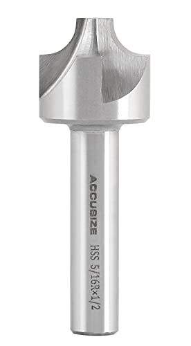 Image of Accusize Industrial Tools Hss Corner Roudning End Mill, 5 /16'' Radius, 1 /2'' Shank Diameter, 1-1 /8'' Largest Diameter, 3-1 /4'' Oal, 1011-0512 | H.S.S. Corner Rounding End Mill, 1 /2 inch Shank, 1-1 /8 inch Largest Dia, 3-1 /4 inch Overall Length