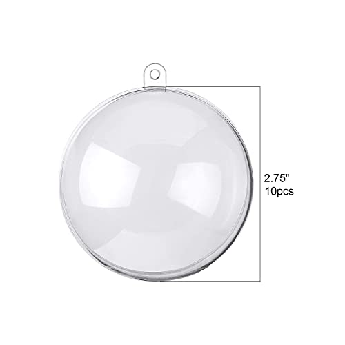 ZUOVAOV Fillable Plastic Decorative Balls - 10PCS (2.75\"/70mm), DIY Christmas Tree Decoration Balls, Clear Transparent Ball Decoration Balls … (2.75\" 10PCS) - Thumbnail 3