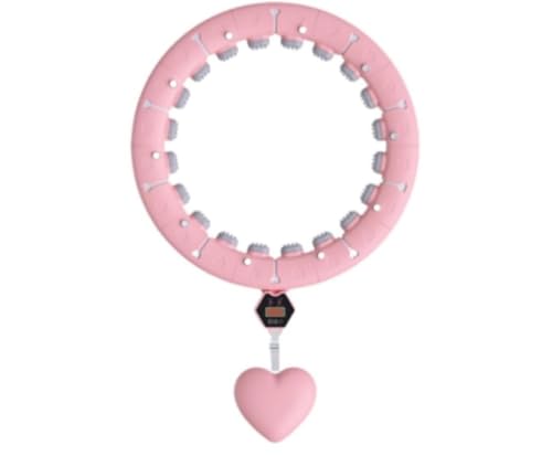 フラフープ カウンター付き スマートウェイト カウンター付き ウエストエクササイズフープ 取り外し可能 マッサージ エクササイズ器具 サイレント フラフープ 腹筋運動器具 ワークアウト (ミルクセーキパウダー,【150斤以内】胴囲65〜90CM) [並行輸