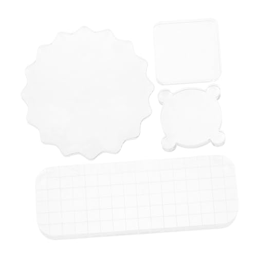 ERINGOGO Acrylic Stamping Block 4pcs Stamping Blocks DIY Craft Supplies Grip and Visibility