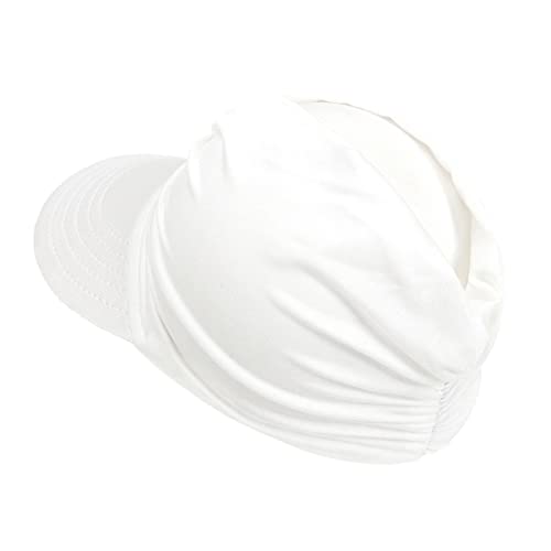 Toddler Girl Visor Wide Hat Summer Face Outdoor Beach Shade Sports Cap Children Cap Kids Soft Mittens (White, 1-5 Years)3
