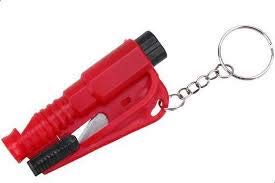 e-INFINITYcAR Glass Breaker and Seat Belt Cutter-Multi Functional Rescue Hammer (RED X 1 Pieces)