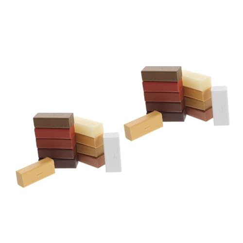 BUTIFULSIC 2sets Laminate Floor Scratch Repair Wax Kit Color Wax Blocks for Wood Vinyl and Laminate for Kitchens Cabinets and Doors