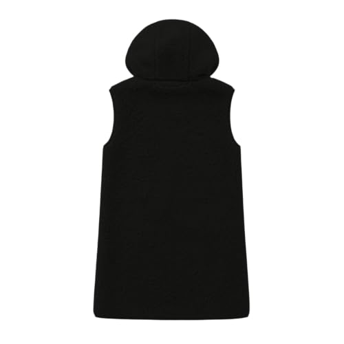 Fleece Vest Women, Sherpa Fuzzy Jackets Sleeveless Hooded Button Down - image 7
