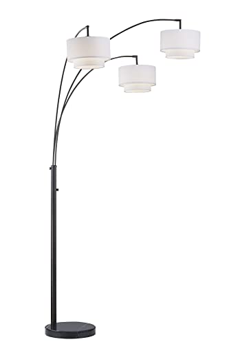 Artiva USA Lumiere III 83'' Double Shade LED Arched Floor Lamp with Marble Base &Dimmer, Dark Bronze Artiva USA Lumiere III 83'' Double Shade LED Arched Floor Lamp with Marble Base &Dimmer, Dark Bronze