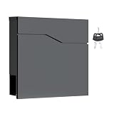 Wiltec Cassetta postale con vano portagiornale V19 antracite 370 x 102 x 370 mm