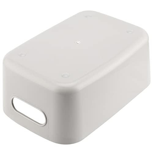MUKCHAP 8 Pack Grey Plastic Cupboard Storage Boxes, 25 x 16.5 x 10cm Plastic Storage Baskets with Handle - Image 4