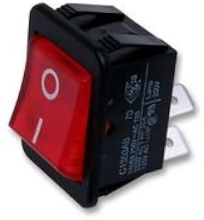 ARCOLECTRIC SWITCHES C1353AB0/1RED Rocker Switch, DPST, 16A, 250VAC, RED