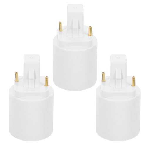 DECOMELODY Lot de 3 Adaptateurs G24D vers E27 à 2 Broches Convertisseur de Douille pour Ampoules LED Compatible Ac100-230V pour Maison Bureau et Magasin Adaptateur de Culot