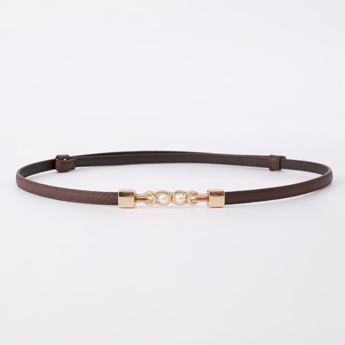 Women Stretchy Waist Belt Women Elastic Skinny Thin Leather Belts With Golden Buckle Ladies Fashion Retro Dresses Belt