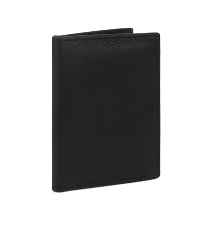 Leatherboss Genuine Leather Small Slim Bifold Wallet | Credit, Debit, ID Card Holder | Compact & Stylish with Clear ID Windows | Gift for Men, Black3