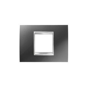 Gewiss GW16202VA Chorus Lux Placca, 2 Posti, Ardesia