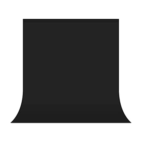 UTEBIT Fotohintergrund Schwarz, 2x3m Foto Hintergrund Kulisse Polyester Stoff Fotografie Fotowand für Video, Porträt, Haustier Modefotografie und Fernsehen Fotostudio (Klemmzwingen Nicht enthalten) Cover