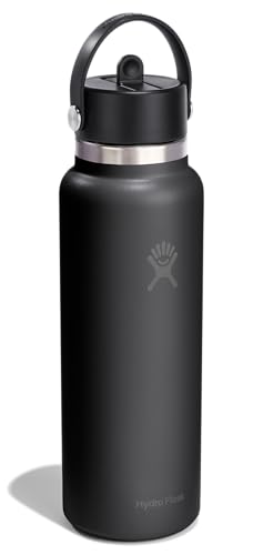 Image of Hydro Flask Water Bottle - Insulated Stainless Steel - Wide Straw Lid, Non Spill, Leakproof in 40 Oz Tonal Black