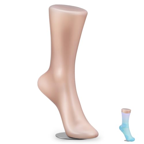DOITOOL Foot Mannequin for Socks, Magnetic Sock Mannequin Foot Display Women Anklet Stand Plastic Female Feet Model for Retail Photography Props Short Stocking Toe Ring Chain