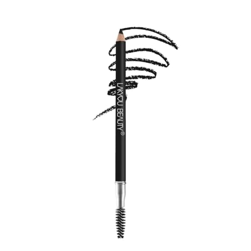 Image of Lakyou Beauty Eyebrow Pencil With Brush | Black 1.5g | Dual-Ended Brow Definer Pencil With Matte Finish | Precision Tip For Natural, Defined & Long-Lasting Brows