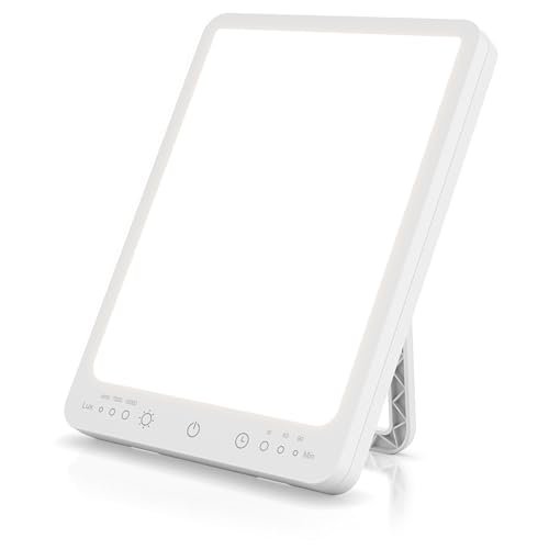 CSL - Tageslichtlampe dimmbar – Simulation von Tageslicht - LED Lichttherapie – Tageslichtleuchte - flimmer- und UV-freie LED-Technologie – 3 Helligkeitsstufen - bis zu 10000 LUX