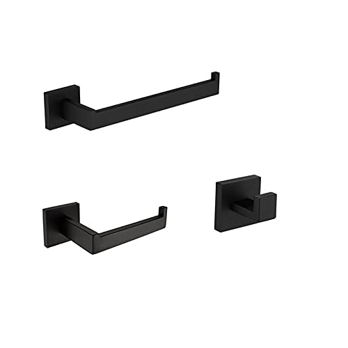 Set di accessori da bagno in acciaio inox 304 nero opaco, porta asciugamani, porta carta igienica, dispenser di sapone liquido, scopino per WC, decorazione moderna per la casa