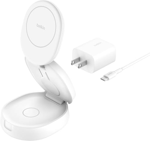 yAmazon.co.jpzBelkin 3 in 1 Qi2CX MagSafeΉ iPhone 15/14/13/12/Qi2X}zΉ(ő15W) AirPods/CX Cz X^oC[hΉ ܂ݎX^h USB-