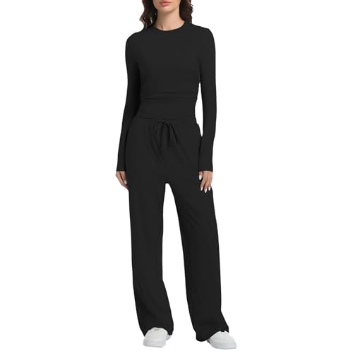BOSECETA Casual Wide Leg Lounge Set