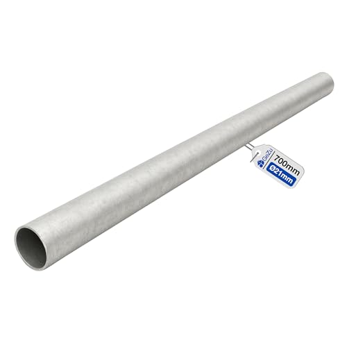 GeZu Impex Tubo de Acero 27mm x 700mm Tubo de Acero Galvanizado por Inmersión en Caliente para Abrazaderas Pasamanos Estructuras Muebles y Construcción