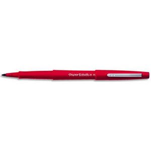 PAPERMATE LOT de 12 Stylos feutre pointe en nylon largeur de trait 0,4 mm encre rouge NYLON