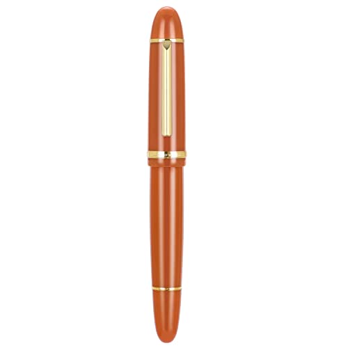 Jinhao X159 Orange Acrylic Fountain Pen Gold Trim, Large #8 Fine Nib Office Pen Calligraphy Writing