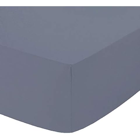 Comfy Nights Extra Deep 40Cm PolyCotton Easy Care Pecale Fitted Sheet Or Pillow Pair, Double - Grey/Silver Cover