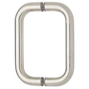 Rockwell Security Tubular Back To Back Door Pull 8 Inch Brushed Nickel Finish For Commercial And Residential Heavy Glass Frameless Shower Doors 1/4 Inch To 1/2 Inch Thick #TOP5