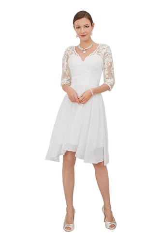 Image of Simple Short Wedding Dresses for Bride 2025 Elegant Off the Shoulder Ruffle Satin Bridal Shower Dress for Women