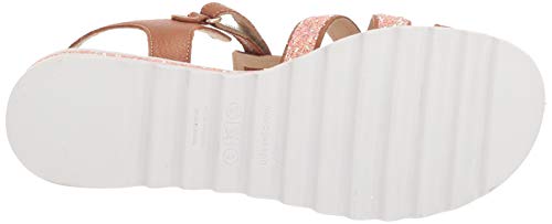 Marc Joseph New York Boys/Girls Leather Made In Brazil Criss Cross Sandal Loafer, Tan/Pink Glitter, 5.5 M Us Little Kid #TOP3